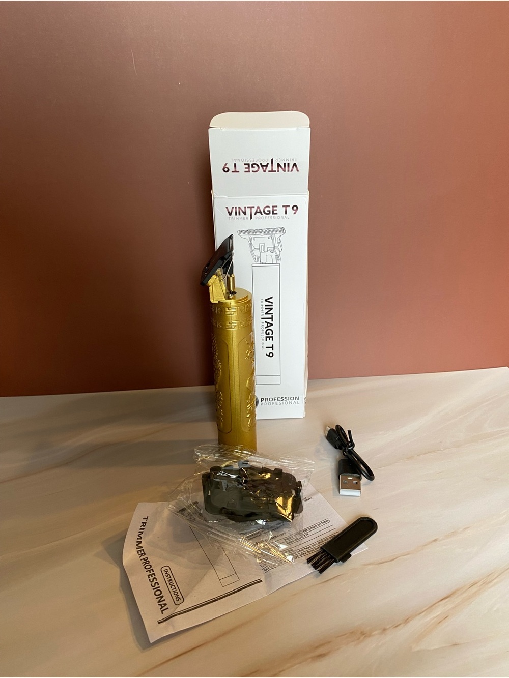 Vintage Gold Cordless Hair Trimmer for Men NEW
